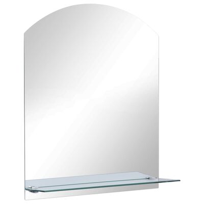 vidaXL Wandspiegel met schap 30x50 cm gehard glas