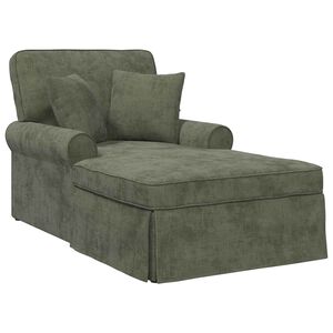 vidaXL Chaise Lounge met Rok met kussen Groen 157 x 91 x 91 cm ARES