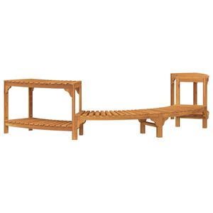 vidaXL Hottub Omgeving Half-Rond Bruin 252 x 112 x 55,5 cm