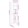 vidaXL Hoge kast 34,5x34x180 cm bewerkt hout gerookt eikenkleurig