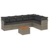 vidaXL 8-delige Loungeset met kussens poly rattan grijs