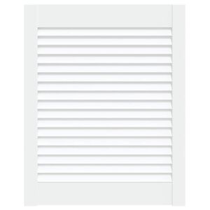 vidaXL Kastdeur met lamellen 61,5x49,4 cm massief grenenhout wit