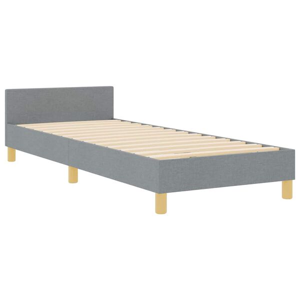 vidaXL Bedframe met hoofdeinde Lichtgrijs 90 x 200 cm Stof