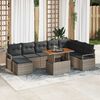 vidaXL Tuin Sofa Set met opslag 9 pcs Grijs Poly riet