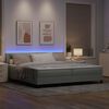 vidaXL LED Box Spring Bed met matras Lichtgrijs 200 x 200 cm Fluweel