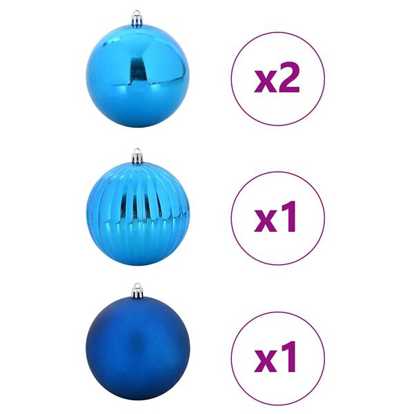 vidaXL Kerstbal Set 4 pcs Blauw Kunststof