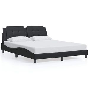 vidaXL Bedframe zonder matras "Zadar" kunstleer zwart 160x200 cm