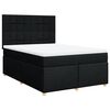 vidaXL Boxspring met matras stof zwart 140x190 cm