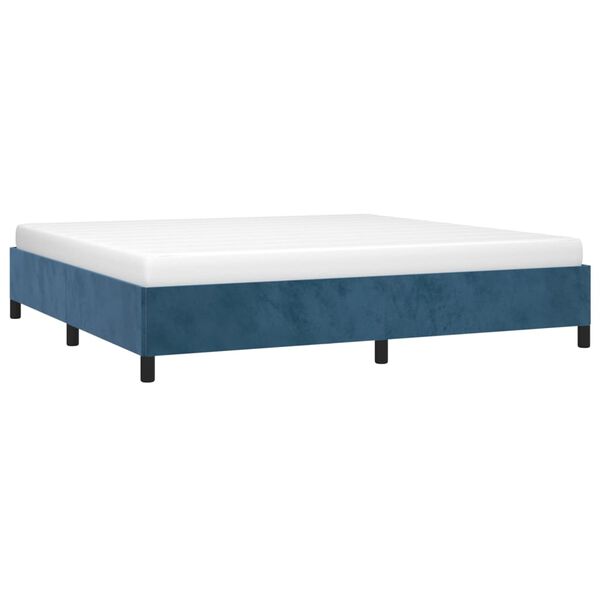 vidaXL Bedframe zonder matras 200x200 cm fluweel donkerblauw