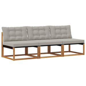 vidaXL 3 st Buiten Midden Sofa Massief Acaciahout Naturel
