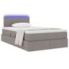 vidaXL Opbergbed met LED met matras Taupe 120 x 200 cm Polyester