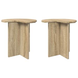vidaXL Bijzettafel 2 pcs Sonoma Eiken &Oslash; 39 x 38 cm Bewerkt hout