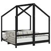 vidaXL Kinderbedframe 2x(70x140) cm massief grenenhout zwart