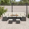 vidaXL Tuinbankenset met kussen 10 pcs Zwart poly rattan
