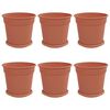 vidaXL Plantenpotten 6 pcs Baksteenrood &Oslash; 19 x 16 cm Kunststof