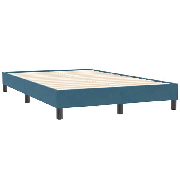 vidaXL Boxspring zonder matras fluweel donkerblauw 120x210 cm