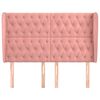 vidaXL Hoofdbord met randen 147x23x118/128 cm fluweel roze