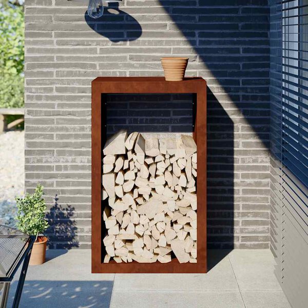 vidaXL Brandhoutrek 60x40x100 cm weervast staal