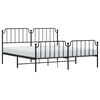 vidaXL Bedframe met hoofd- en voeteneinde metaal zwart 183x213 cm