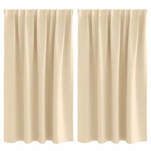 vidaXL Zwart-out Gordijnen met Ringen 2 pcs Cr&egrave;me 140 x 140 cm
