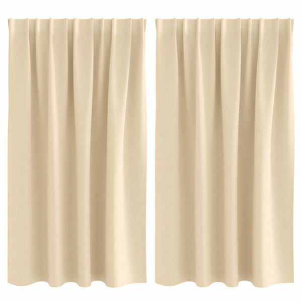 vidaXL Zwart-out Gordijnen met Ringen 2 pcs Cr&egrave;me 140 x 140 cm