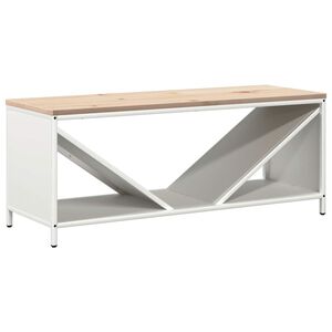 vidaXL Brandhoutrek met houten blad 100,5x35,5x40 cm wit