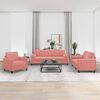 vidaXL 3-delige Loungeset met sierkussens en kussens fluweel roze