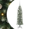 vidaXL Kunstmatige slanke kerstboom Groen en Wit 120 cm