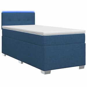 vidaXL Boxspring Bed met Matras en LED Blauw 80 x 200 cm Stof