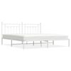 vidaXL Bedframe met hoofdbord metaal wit 193x203 cm