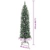 vidaXL Kunstmatige slanke kerstboom met 300 LED Groen en wit 210 cm