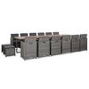 vidaXL 17-delige Tuinset met kussens poly rattan grijs