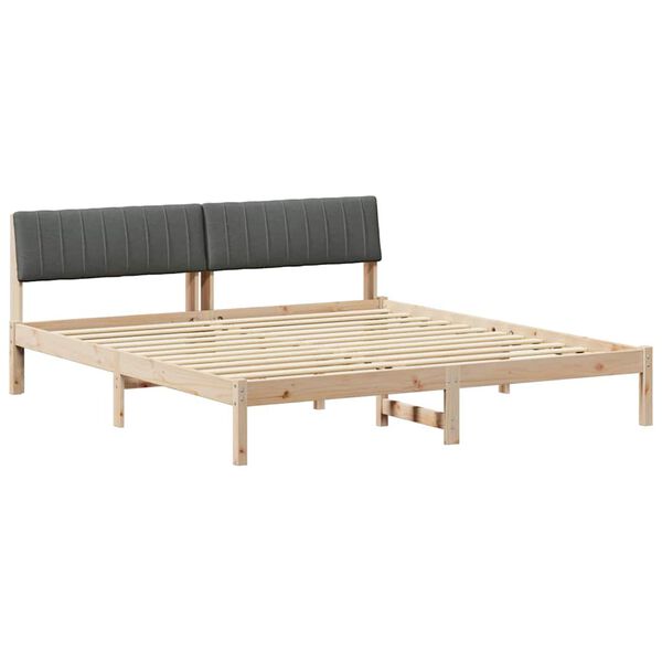 vidaXL Bedframe Bruin en donkergrijs 180 x 200 cm Massief grenenhout