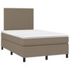 vidaXL Boxspring met matras en LED stof taupe 120x200 cm