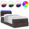 vidaXL Ottoman bed met matras en LED's 100x200 cm stof donkerbruin