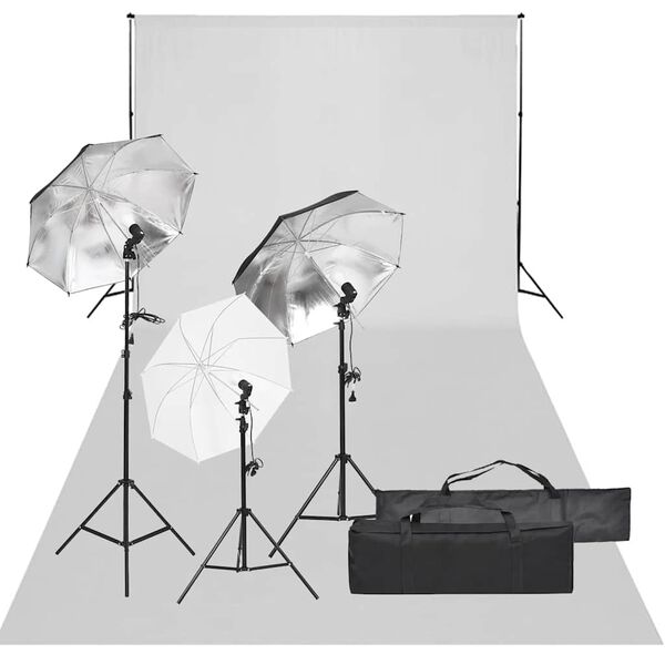 vidaXL Fotostudioset met verlichtingsset en achtergrond