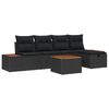 vidaXL Tuin Sofa Set met kussen 6 pcs Zwart Poly riet