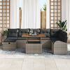 vidaXL Tuin Sofa Set 9 pcs Grijs poly rattan