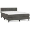 vidaXL Boxspring met matras fluweel donkergrijs 140x190 cm
