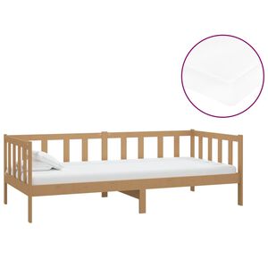 vidaXL Slaapbank met matras massief grenenhout honingbruin 90x200 cm