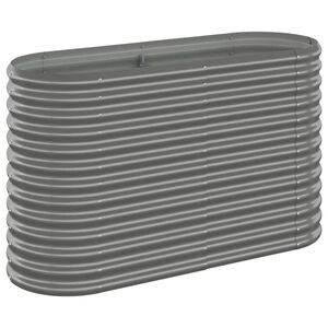 vidaXL Plantenbak 114x40x68 cm gegalvaniseerd staal grijs