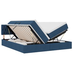 vidaXL Opslag bed met matras met opslag Blauw 180 x 200 cm Nep Leer
