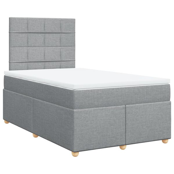 vidaXL Boxspring met matras stof lichtgrijs 120x190 cm