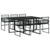 vidaXL 7-delige Tuinset poly rattan zwart