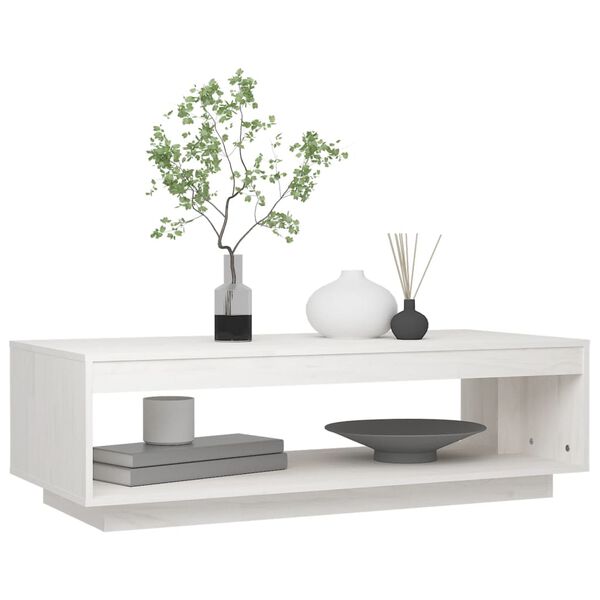 vidaXL Salontafel 110x50x33,5 cm massief grenenhout wit