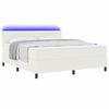 vidaXL Boxspring bed Cr&egrave;me en Wit 203 x 180 x 88 cm Katoenen stof