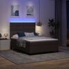 vidaXL Boxspring bed met matras met LED Donkerbruin 160 x 200 cm Stof