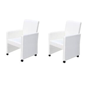 vidaXL Eetkamerstoelen 2 st kunstleer wit