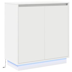 vidaXL LED Sideboard met plank Wit 71 x 34,5 x 75 cm Bewerkt hout