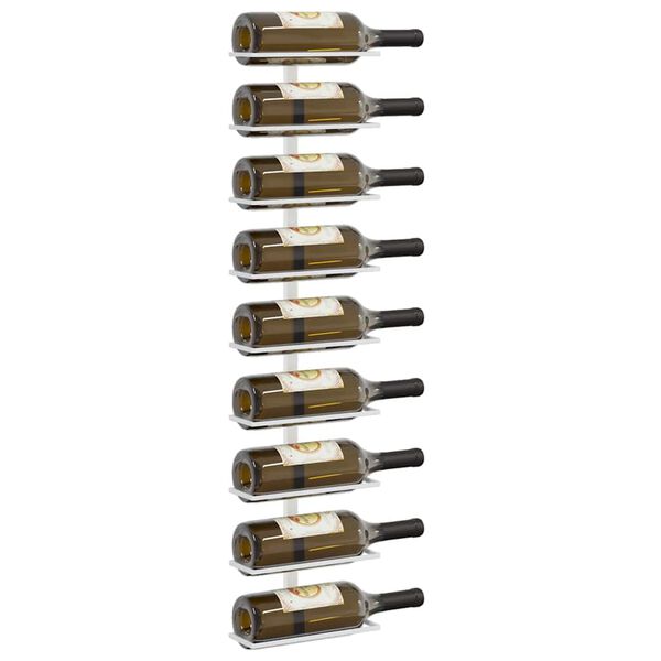 vidaXL Wijnrekken 2 st wandmontage voor 9 flessen ijzer wit